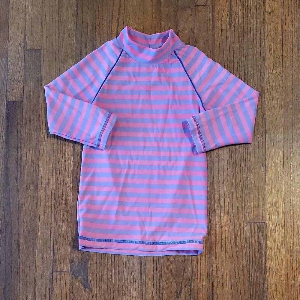 Mini Boden Pink and Blue Rashguard Swim Shirt